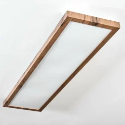 Luminaires Scandinaves-hofstein Salmi Plafonnier, Panel LED Couleur bois, Noir, 1 lumière