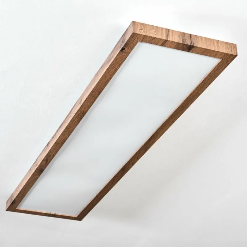 Luminaires Scandinaves-hofstein Salmi Plafonnier, Panel LED Couleur bois, Noir, 1 lumière