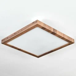 Luminaires Scandinaves-hofstein Salmi Plafonnier, Panel LED Couleur bois, Noir, 1 lumière, Télécommandes