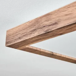 Luminaires Scandinaves-hofstein Salmi Plafonnier, Panel LED Couleur bois, Noir, 1 lumière