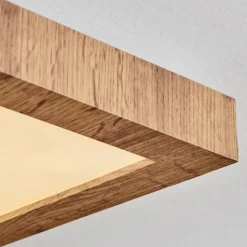 Luminaires Scandinaves-hofstein Salmi Plafonnier, Panel LED Couleur bois, Noir, 1 lumière