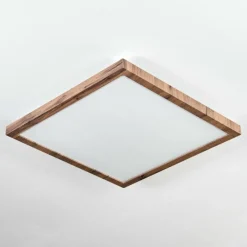 Luminaires Scandinaves-hofstein Salmi Plafonnier, Panel LED Couleur bois, Noir, 1 lumière