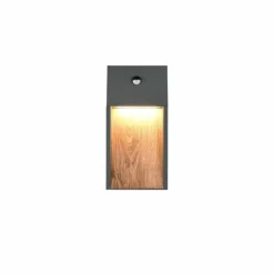 Lampes En Bois-Luminaires Trio SALMON Applique murale LED Bois clair, 1 lumière, Détecteur de mouvement