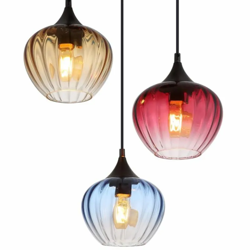 Luminaires Globo Lighting Sander Suspension Noir, 3 lumières