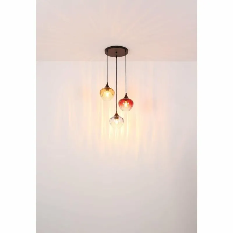 Luminaires Globo Lighting Sander Suspension Noir, 3 lumières