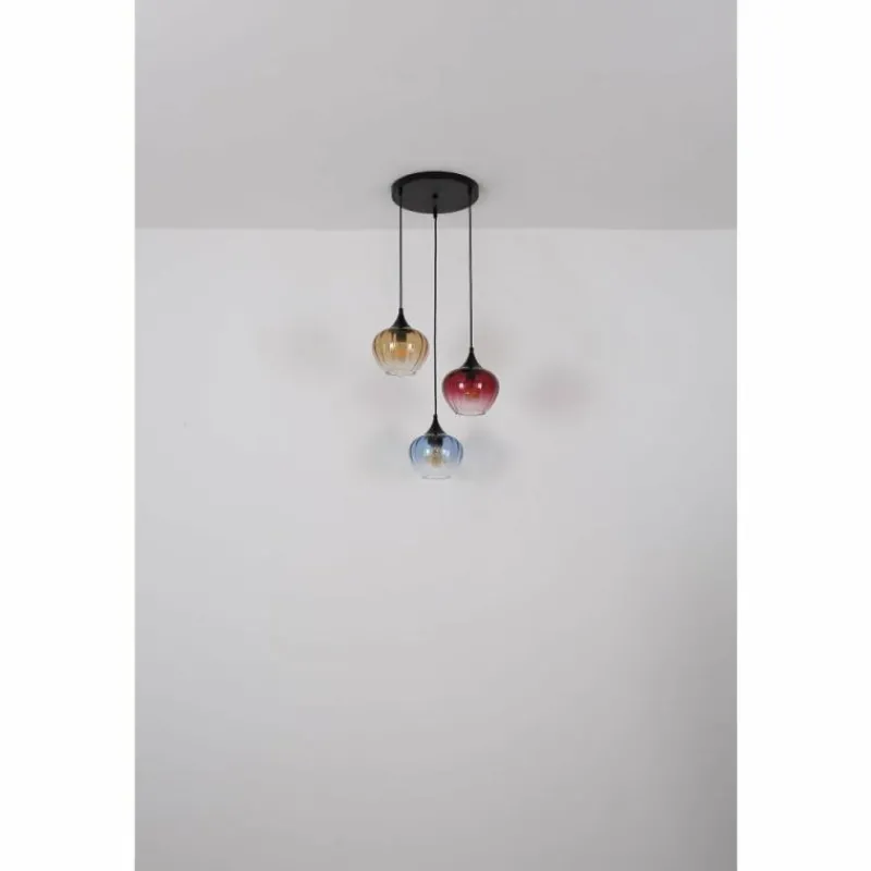 Luminaires Globo Lighting Sander Suspension Noir, 3 lumières