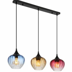 Luminaires Globo Lighting Sander Suspension Noir, 3 lumières