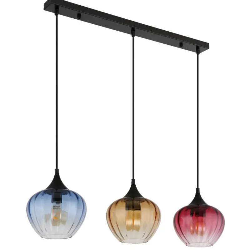 Luminaires Globo Lighting Sander Suspension Noir, 3 lumières
