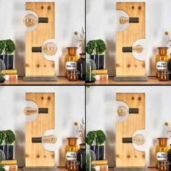 Luminaires Scandinaves-hofstein Santorum Lampe à poser Écru, Nickel vieilli, 2 lumières