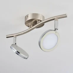 hofstein Sarnadinha Plafonnier LED Nickel mat, 2 lumières