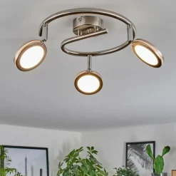 hofstein Sarnadinha Plafonnier LED Nickel mat, 3 lumières