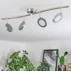 hofstein Sarnadinha Plafonnier LED Nickel mat, 4 lumières