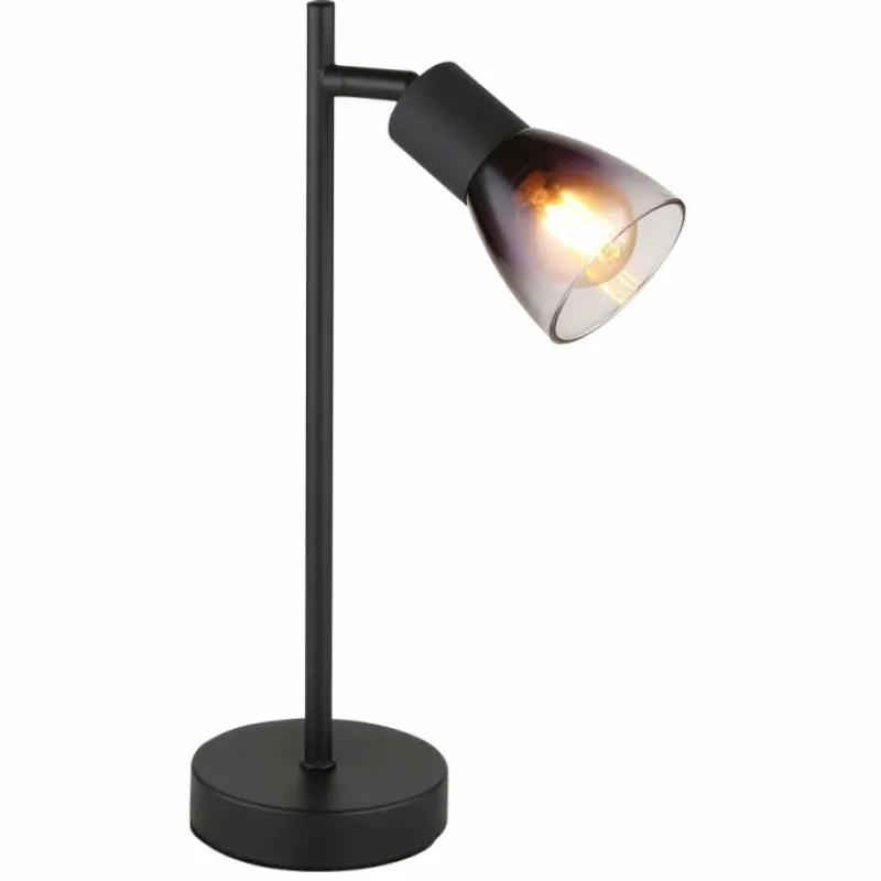 Suspension Verre Fumé-Luminaires Globo Lighting Satella Lampe à poser Noir, 1 lumière