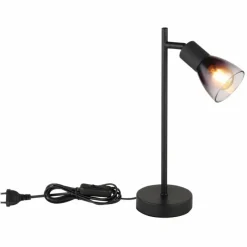 Suspension Verre Fumé-Luminaires Globo Lighting Satella Lampe à poser Noir, 1 lumière