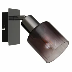 Luminaires Globo Lighting Satella Plafonnier, Spot de plafond, Applique murale, Spot mural Chrome, Noir, 1 lumière