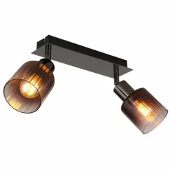 Luminaires Globo Lighting Satella Plafonnier, Spot de plafond, Applique murale, Spot mural Chrome, Noir, 2 lumières
