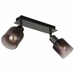 Luminaires Globo Lighting Satella Plafonnier, Spot de plafond, Applique murale, Spot mural Chrome, Noir, 2 lumières