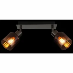 Luminaires Globo Lighting Satella Plafonnier, Spot de plafond, Applique murale, Spot mural Chrome, Noir, 2 lumières