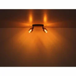 Luminaires Globo Lighting Satella Plafonnier, Spot de plafond, Applique murale, Spot mural Chrome, Noir, 2 lumières