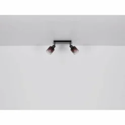 Luminaires Globo Lighting Satella Plafonnier, Spot de plafond, Applique murale, Spot mural Chrome, Noir, 2 lumières