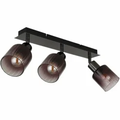 Luminaires Globo Lighting Satella Plafonnier, Spot de plafond, Applique murale, Spot mural Chrome, Noir, 3 lumières
