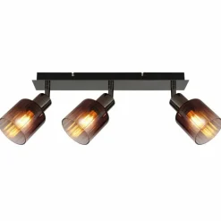 Luminaires Globo Lighting Satella Plafonnier, Spot de plafond, Applique murale, Spot mural Chrome, Noir, 3 lumières