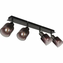 Luminaires Globo Lighting Satella Plafonnier, Spot de plafond, Applique murale, Spot mural Chrome, Noir, 4 lumières
