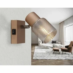 Suspension Verre Fumé-Luminaires Globo Lighting Satella Plafonnier, Spot de plafond, Applique murale, Spot mural Brun, Chrome, Noir, 1 lumière