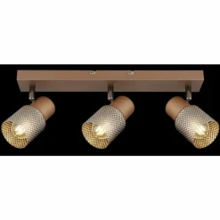 Suspension Verre Fumé-Luminaires Globo Lighting Satella Plafonnier, Spot de plafond, Applique murale, Spot mural Brun, Chrome, Noir, 3 lumières