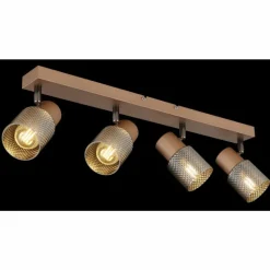 Suspension Verre Fumé-Luminaires Globo Lighting Satella Plafonnier, Spot de plafond, Applique murale, Spot mural Brun, Chrome, Noir, 4 lumières