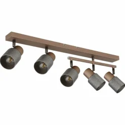 Suspension Verre Fumé-Luminaires Globo Lighting Satella Plafonnier, Spot de plafond, Applique murale, Spot mural Brun, Chrome, Noir, 5 lumières