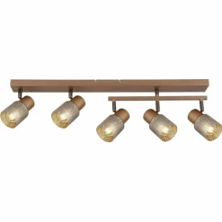 Suspension Verre Fumé-Luminaires Globo Lighting Satella Plafonnier, Spot de plafond, Applique murale, Spot mural Brun, Chrome, Noir, 5 lumières