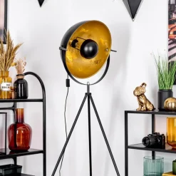 Lampes Dorées-hofstein Saturn Lampadaire Noir, 1 lumière