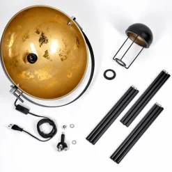 Lampes Dorées-hofstein Saturn Lampadaire Noir, 1 lumière