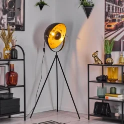 Lampes Dorées-hofstein Saturn Lampadaire Noir, 1 lumière