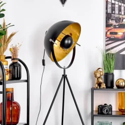 Lampes Dorées-hofstein Saturn Lampadaire Noir, 1 lumière