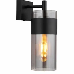 Suspension Verre Fumé-Luminaires Globo Lighting Scarfina Applique murale Noir, 1 lumière