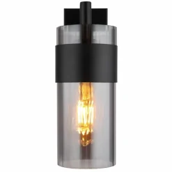 Suspension Verre Fumé-Luminaires Globo Lighting Scarfina Applique murale Noir, 1 lumière