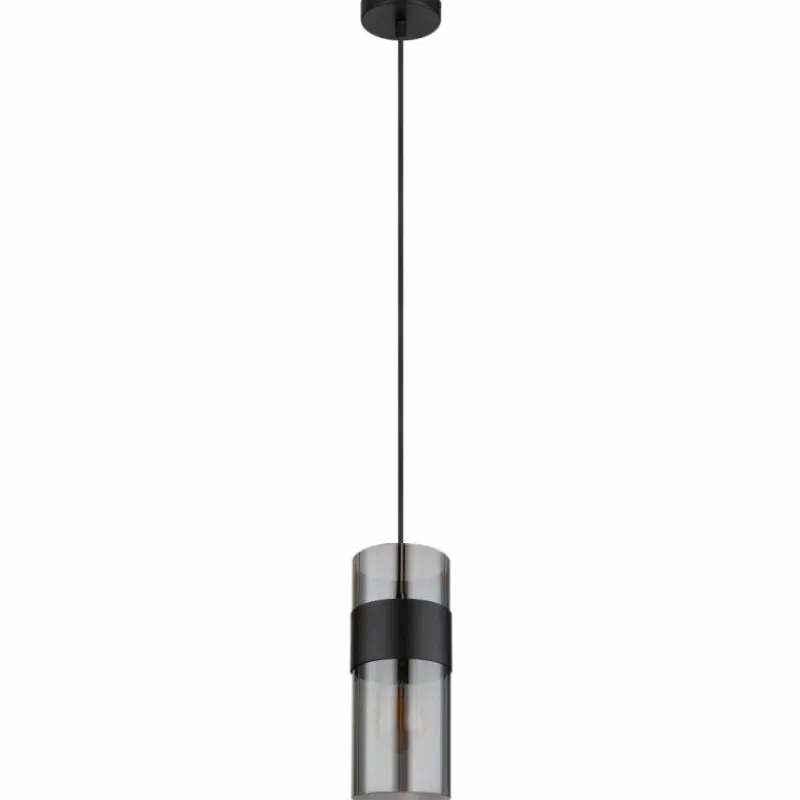 Suspension Verre Fumé-Luminaires Globo Lighting Scarfina Suspension Noir, 1 lumière