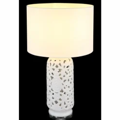 Lampes En Tissu-Luminaires Globo Lighting Sebastian Lampe à poser Transparent, Blanc, 1 lumière