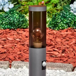 hofstein Sessa Borne lumineuse, Eclairage de chemin Anthracite, 1 lumière, Détecteur de mouvement