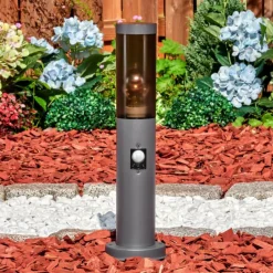 hofstein Sessa Borne lumineuse, Eclairage de chemin Anthracite, 1 lumière, Détecteur de mouvement