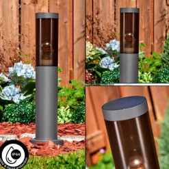 Suspension Verre Fumé-hofstein Sessa Borne lumineuse, Eclairage de chemin Anthracite, 1 lumière