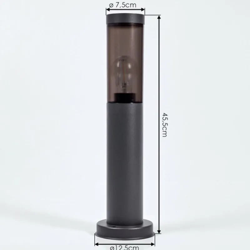 Suspension Verre Fumé-hofstein Sessa Borne lumineuse, Eclairage de chemin Anthracite, 1 lumière