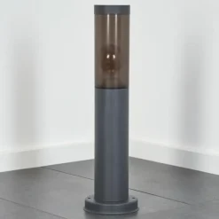 Suspension Verre Fumé-hofstein Sessa Borne lumineuse, Eclairage de chemin Anthracite, 1 lumière