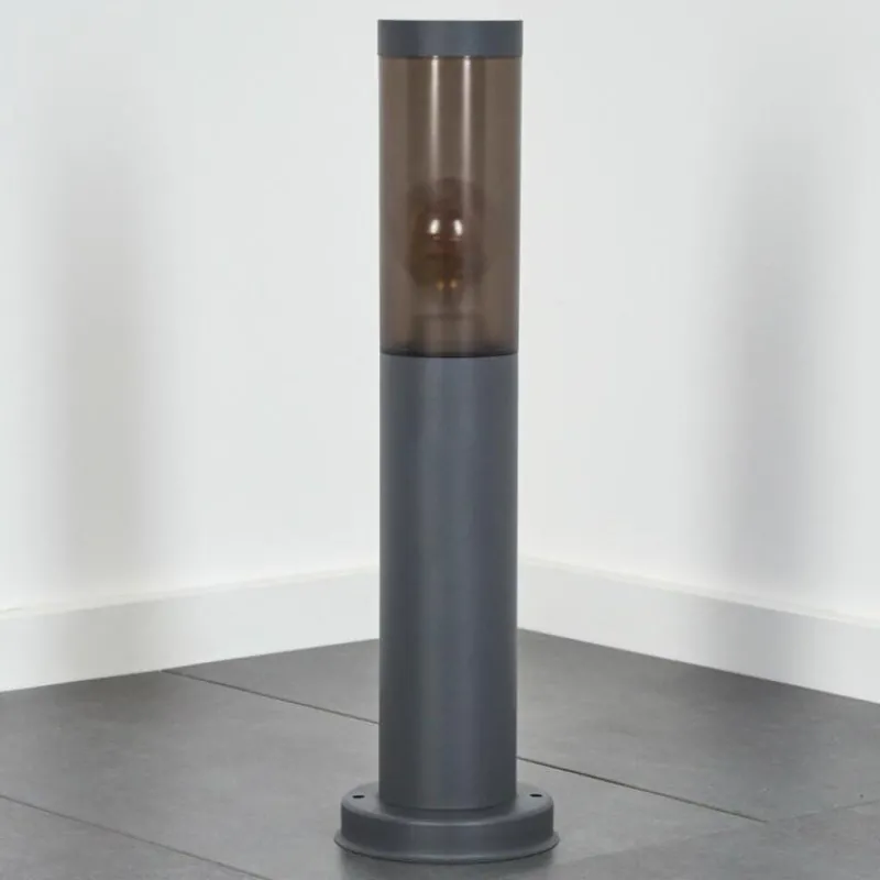 Suspension Verre Fumé-hofstein Sessa Borne lumineuse, Eclairage de chemin Anthracite, 1 lumière