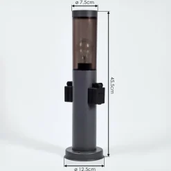hofstein Sessa Borne lumineuse, Lampe à prise électrique, Eclairage de chemin Anthracite, 1 lumière