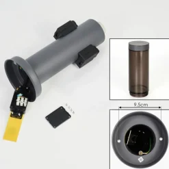 hofstein Sessa Borne lumineuse, Lampe à prise électrique, Eclairage de chemin Anthracite, 1 lumière