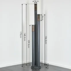 hofstein Sessa Eclairage de chemin Anthracite, 3 lumières