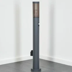 Suspension Verre Fumé-hofstein Sessa Lampe à prise électrique, Eclairage de chemin Anthracite, 1 lumière, Détecteur de mouvement